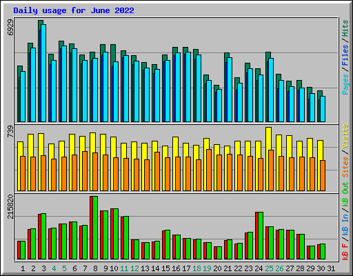 Daily usage for June 2022