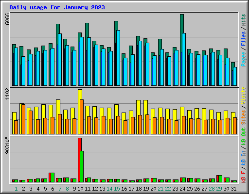 Daily usage for January 2023