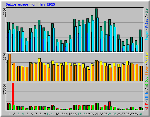Daily usage for May 2025