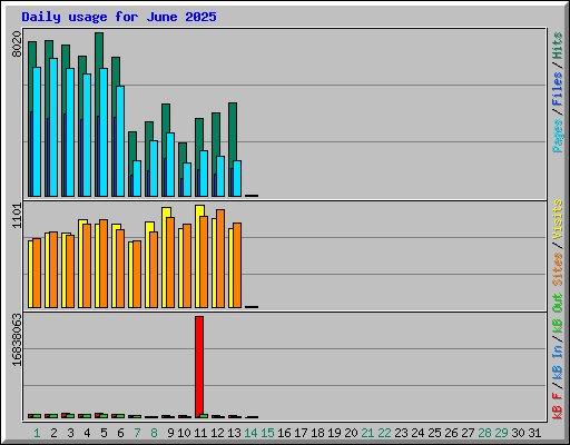 Daily usage for June 2025