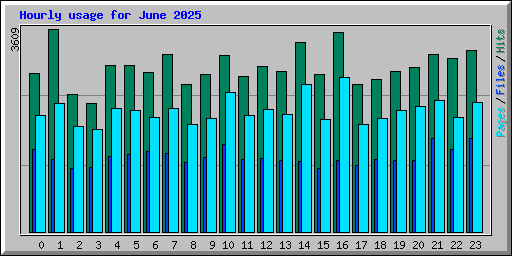 Hourly usage for June 2025