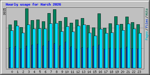 Hourly usage for March 2026